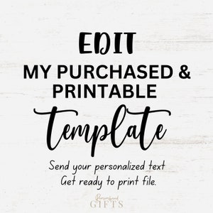 Template Customization Add-On: We Personalize Your Print