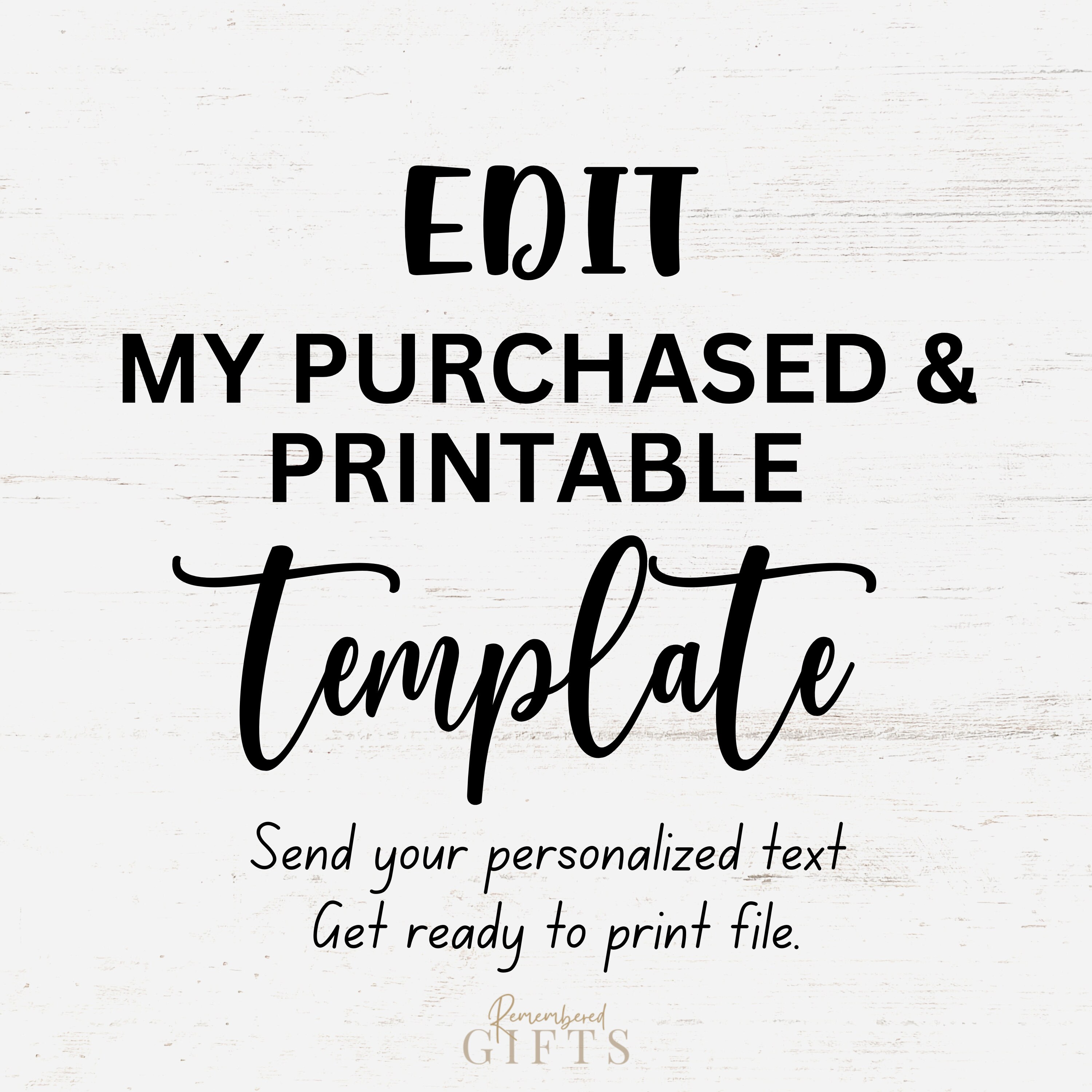 Handprint Customization Add On | Edit Template Service | Edit My Template For Me (THIS SHOP ONLY) | We Personalize You Print |  Editable
