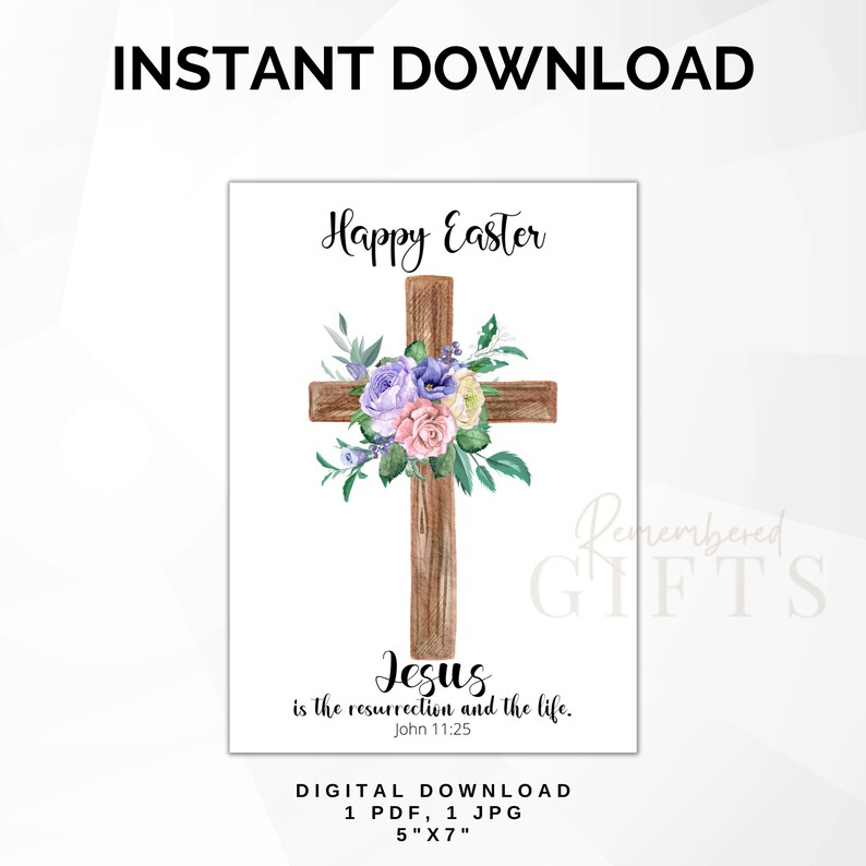 CHRISTIAN EASTER CARD Easter Printable Card Jesus is the Resurrection ...