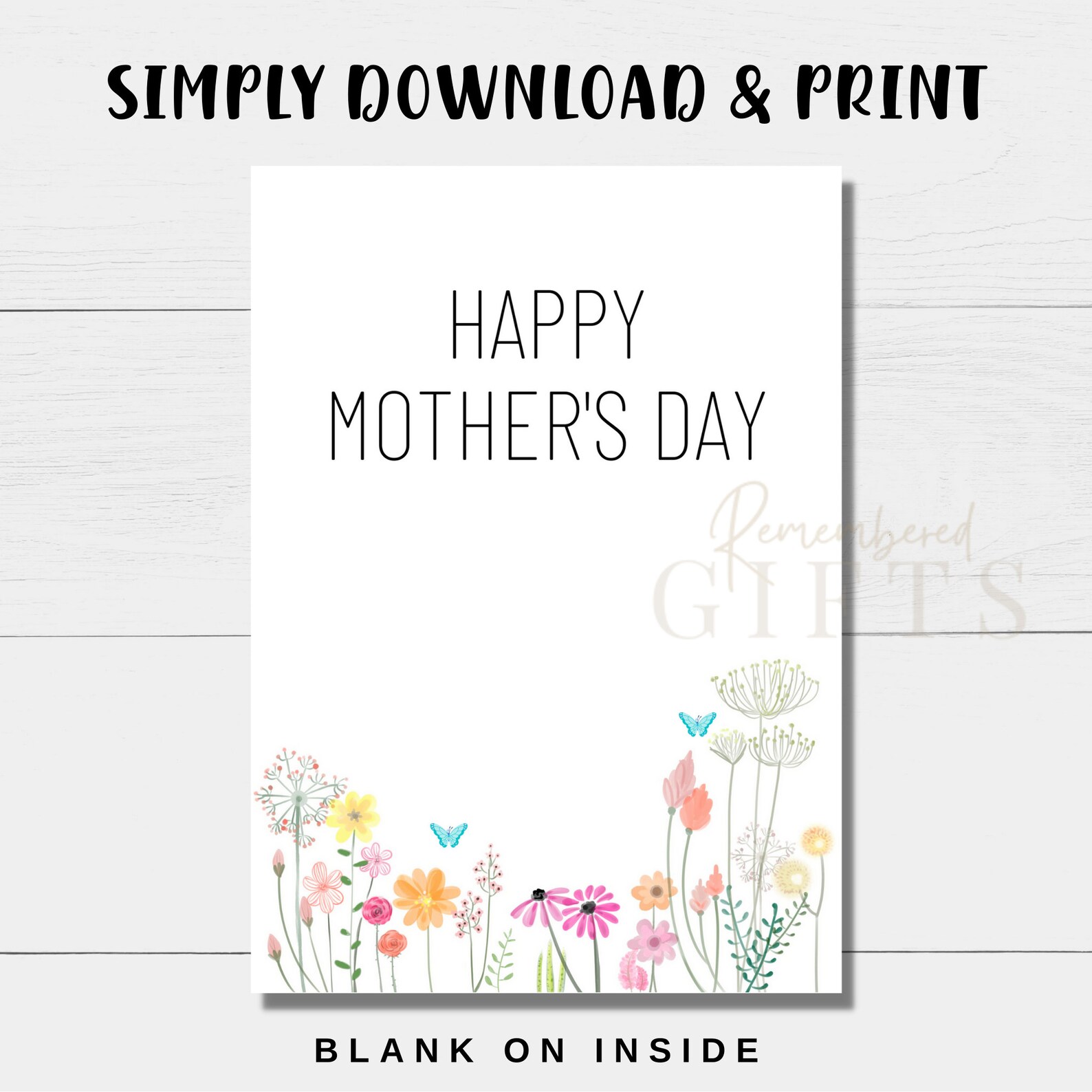 Printable Happy Mother's Day Card MOTHER'S DAY - Etsy