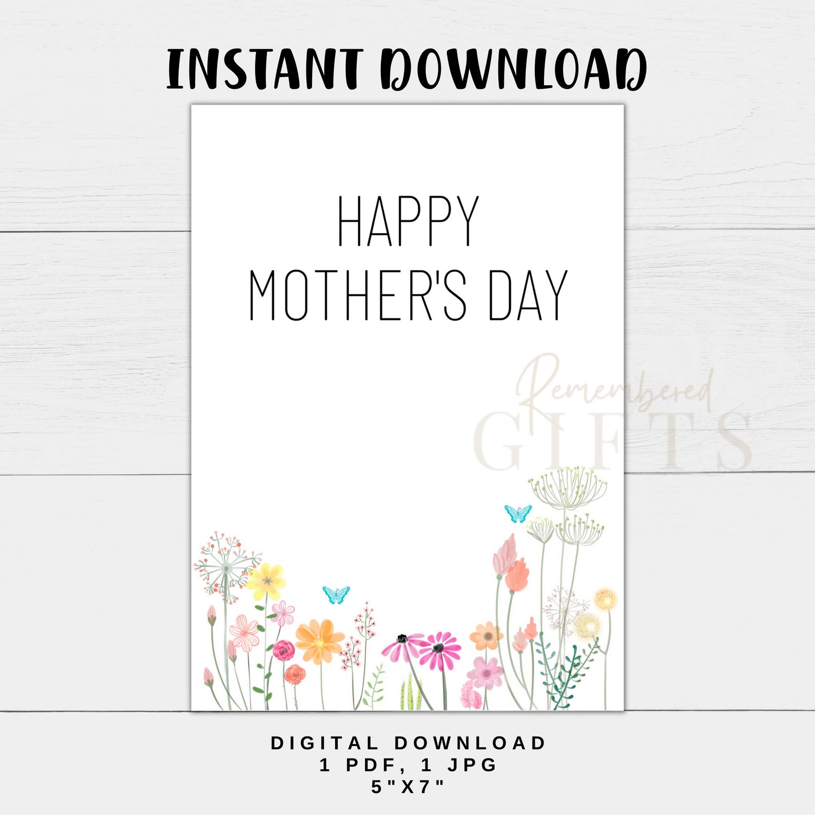 Printable Happy Mother's Day Card MOTHER'S DAY - Etsy