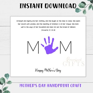 Mothers Day Gift Keepsake | Christian Mothers Day Gift from Child | Handprint Keepsake | Printable Mothers Day Keepsake | Instant Download
