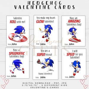 Cartes Saint-Valentin Hérisson | Carte de Saint-Valentin | Cartes de Saint-Valentin | Cartes de Saint-Valentin pour enfants 2,75 x 3,75 po. | Cartes de Saint-Valentin imprimables