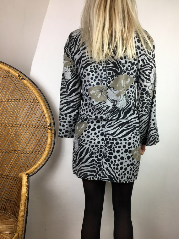 Vintage 80 Leopard Zebra Animal Print Hibiscus Fl… - image 8