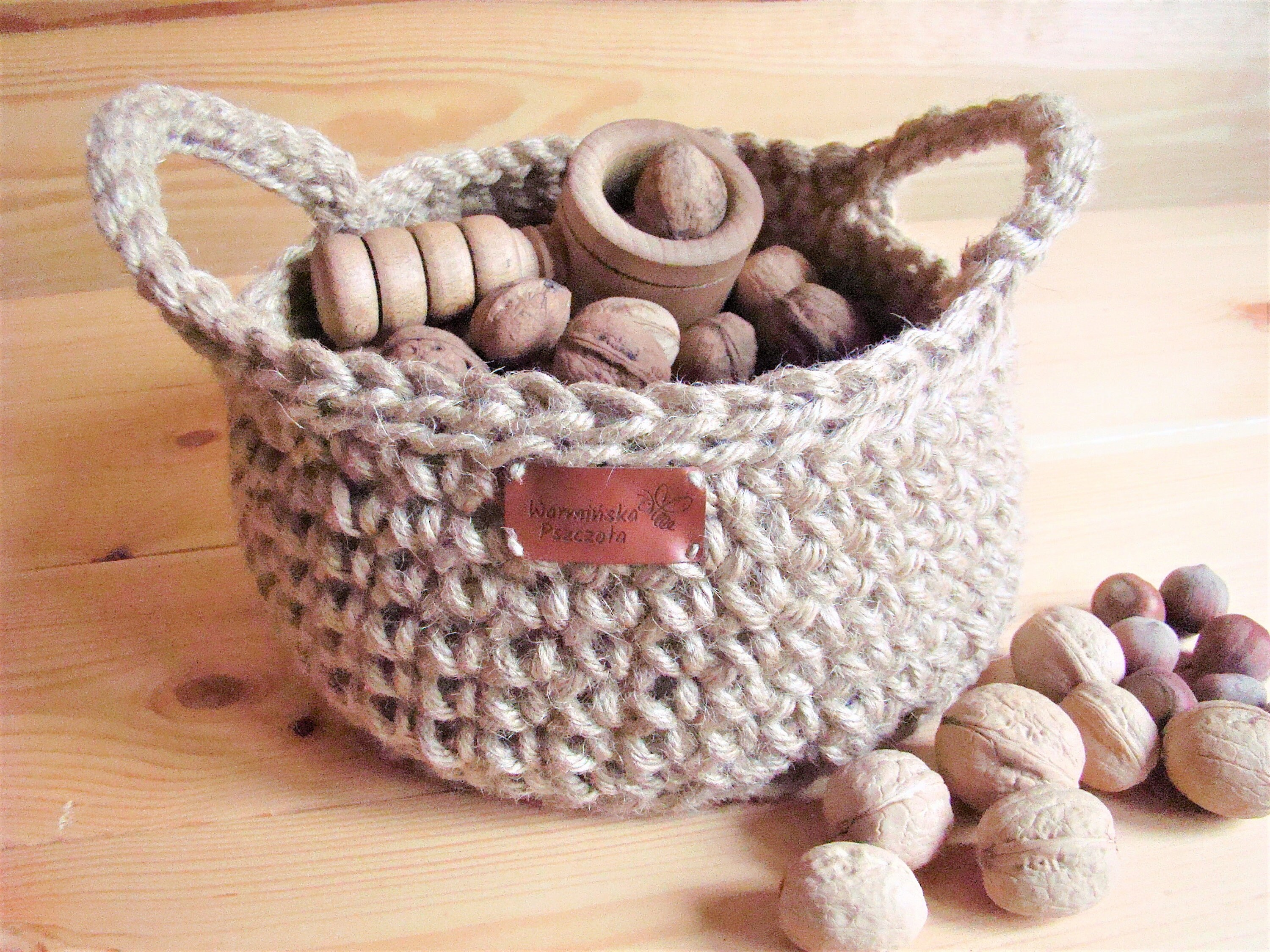 Jute twine basket / crochet basket / 100 natural / eco basket Etsy