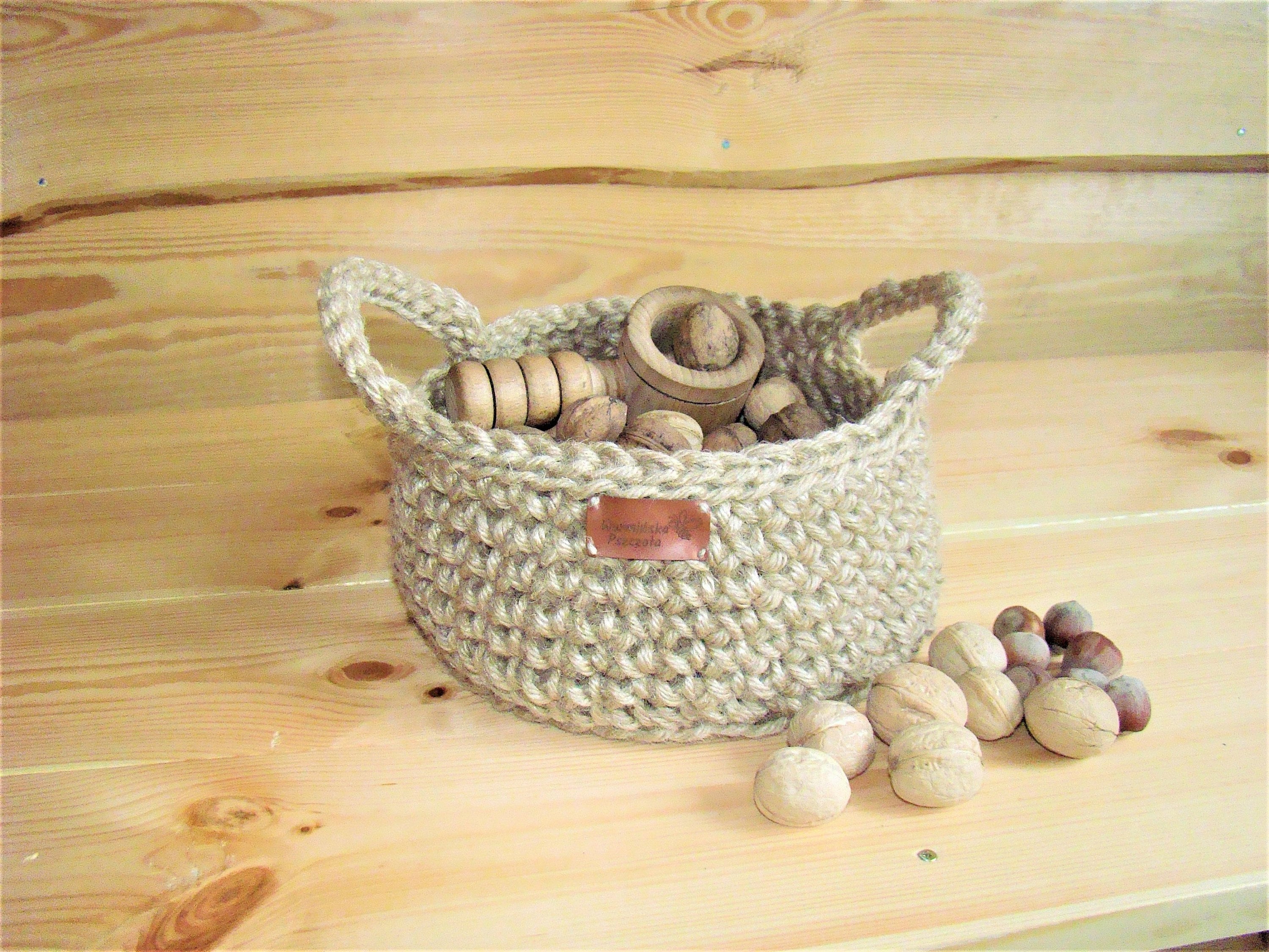 Jute twine basket / crochet basket / 100 natural / eco basket Etsy