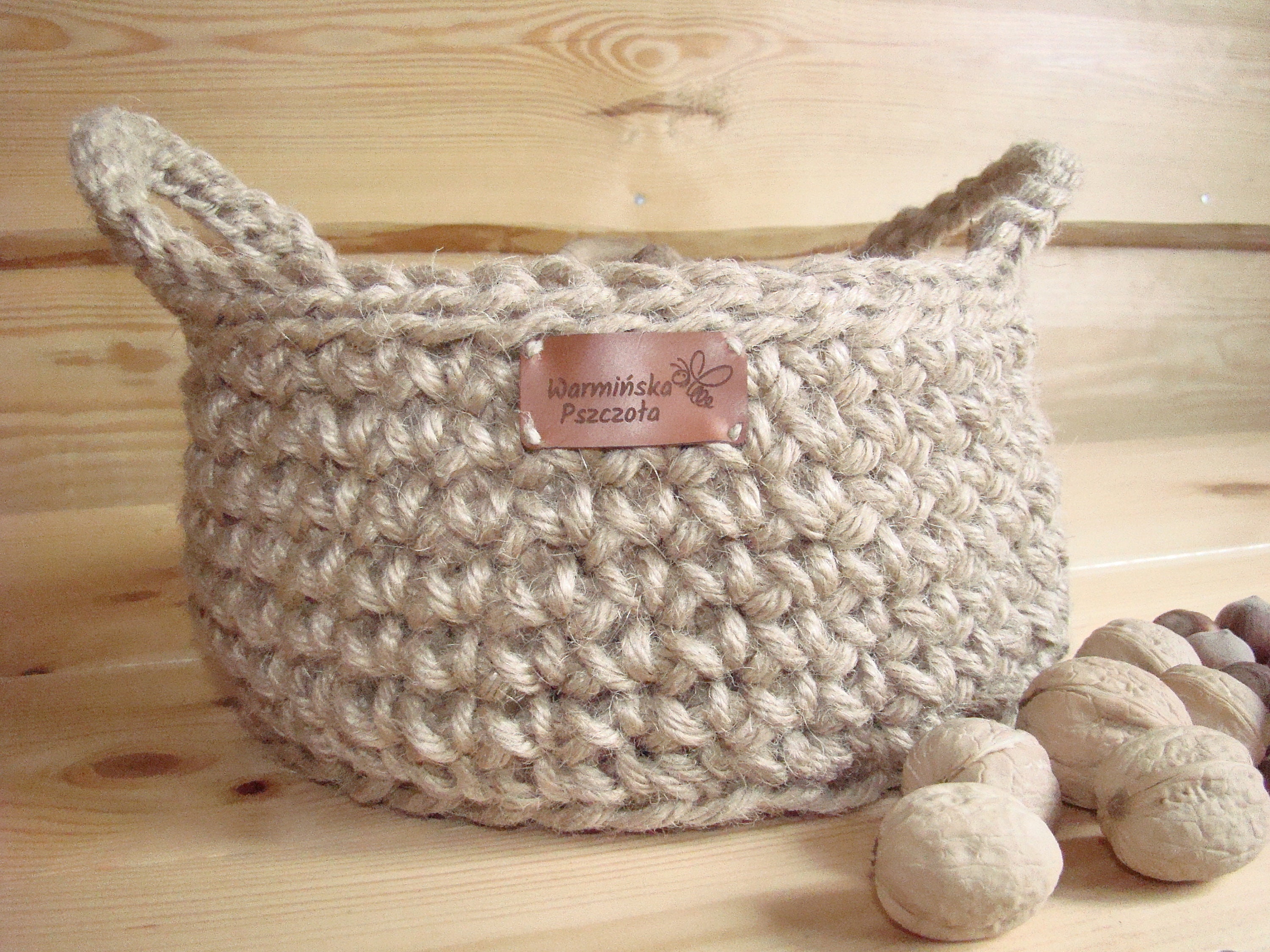 Jute twine basket / crochet basket / 100 natural / eco basket Etsy
