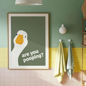 Are You Pooping Funny Goose Print, Silly Goose Poster, Pink , Wall Decor