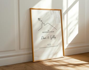 Personalised New Home Print, Housewarming Gift, First Home Gift, Custom Address Wall Art, New House Gift for Couple