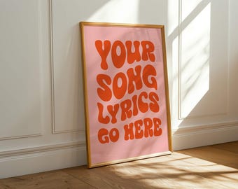 Gepersonaliseerde songtekstprint, muurdecoratie met songtekst op maat, print van de eerste dans, jubileumcadeau, huwelijksgeschenk voor een stel