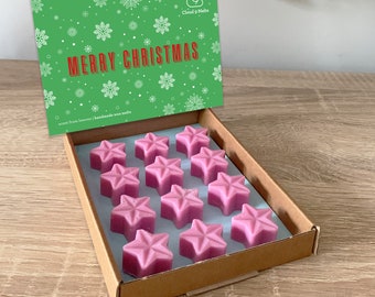 Festive Fig & Snowberry fragrance wax melt gift box 9 x, 12 x or 15 | gift box, wax melts, Festive scented melts, highly fragranced, eco soy