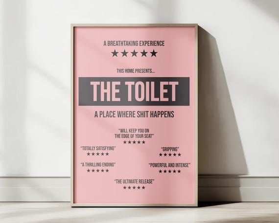 Funny Toilet Print, Bathroom Wall Art, Toilet Humour Poster, Quirky Bathroom Decor, Funny Loo Wall Art