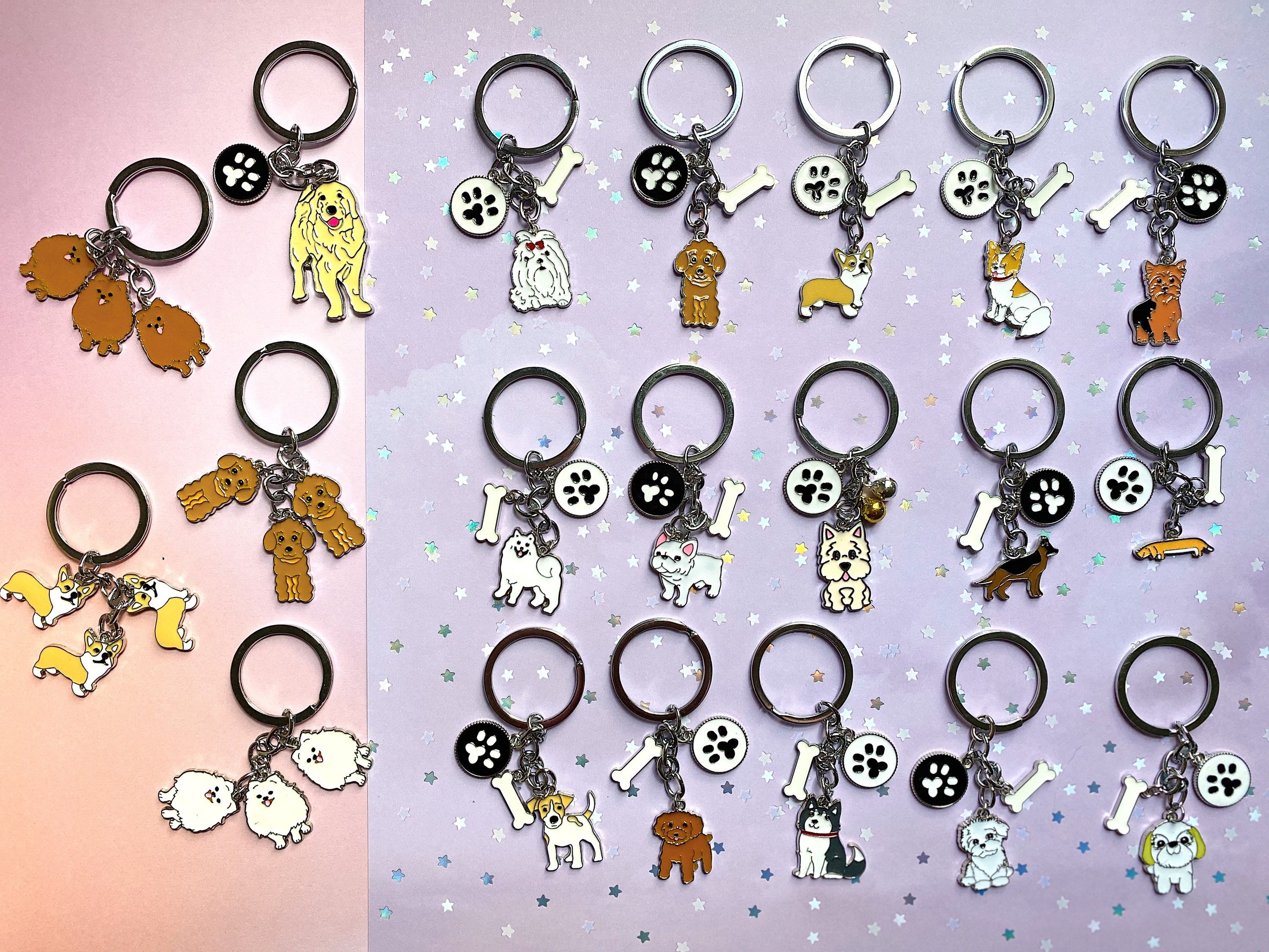 Dog Keychains Dog Breed Keychain Dog Lover Gifts Dog Etsy