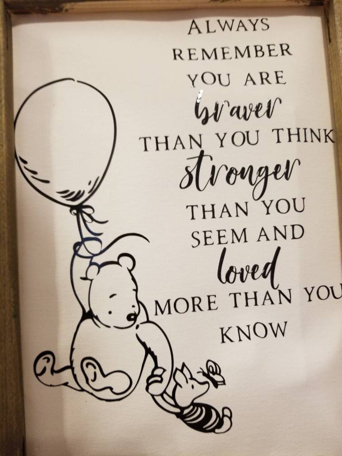 Your Are Stronger Than Your Think Winnie the Pooh Wall Winnie Etsy