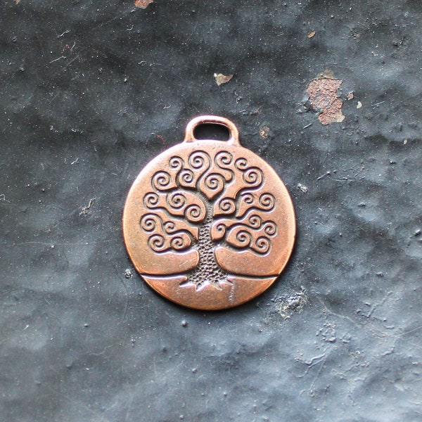 Tree of Life Pendant in Antiqued Copper Plate. Tierracast Pewter.