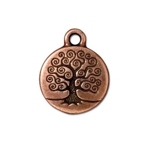 Tierracast Tree of Life Charms x 2 in Copper Plated Pewter