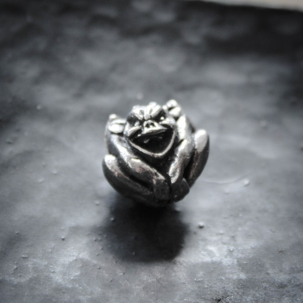 Laughing Gargoyle Bead in Pewter by Green Girl Studios