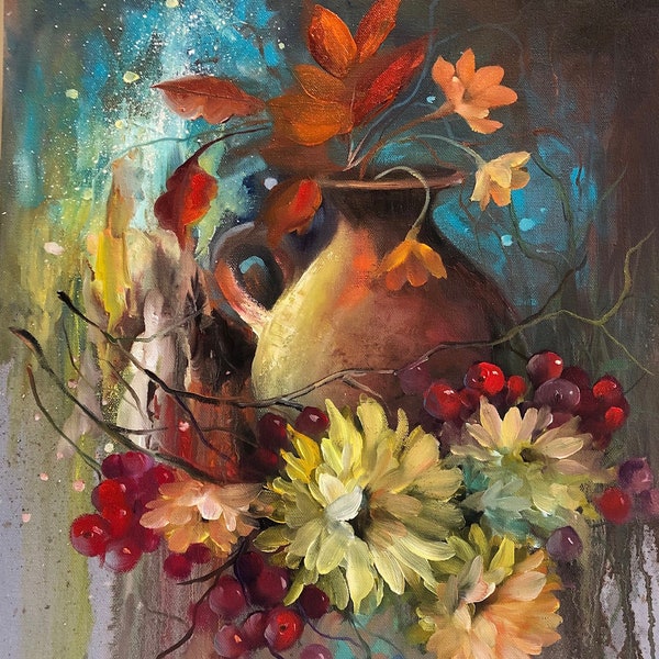 A beautiful floral  jigsaw puzzle painted by Barbara Boeglin