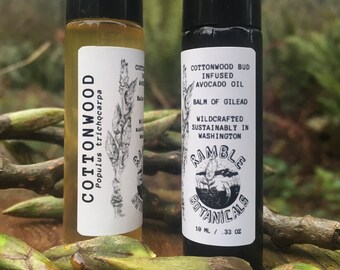 Cottonwood Bud Oil Roller – Handcrafted Botanical Oil – Wildcrafted Herbs – Small Batch