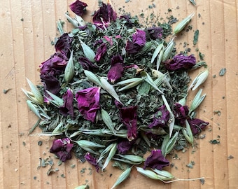 Calming Herbal Tea – Nettle, Lemon Balm, Rose & Milky Oats – Loose Leaf – Handcrafted Small Batch