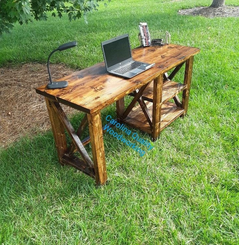 Farmhouse Desk With Shelves You Pick the Colors We Can Build Etsy