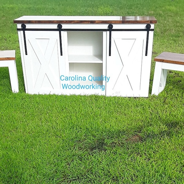 Barn Door Entertainment Center Etsy