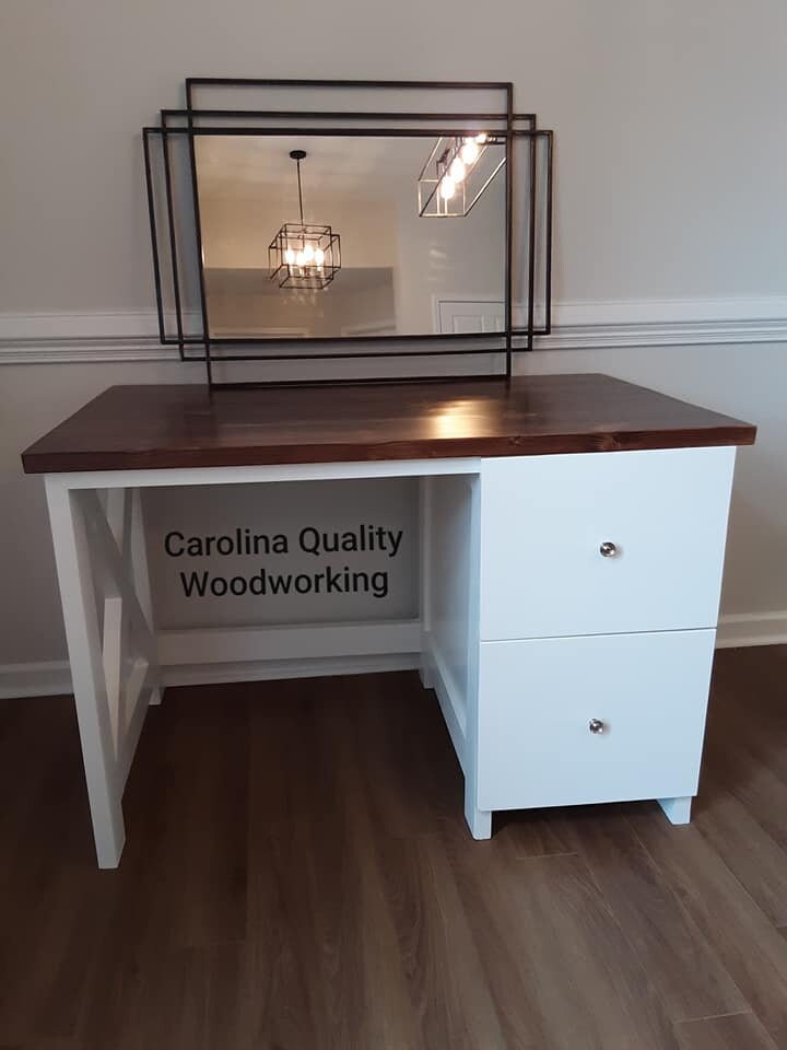 Farmhouse Desk with Drawers or Built In Filing Please read