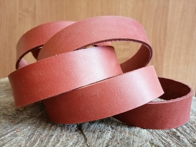 Leather strips/straps 4671 Cognac Color Vegetable Etsy