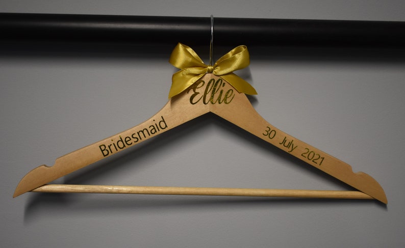 Wedding gift Wedding dress hanger wedding keepsake gifts Personalised bridebridesmaid names dress hangers Personalised Clothes hangers
