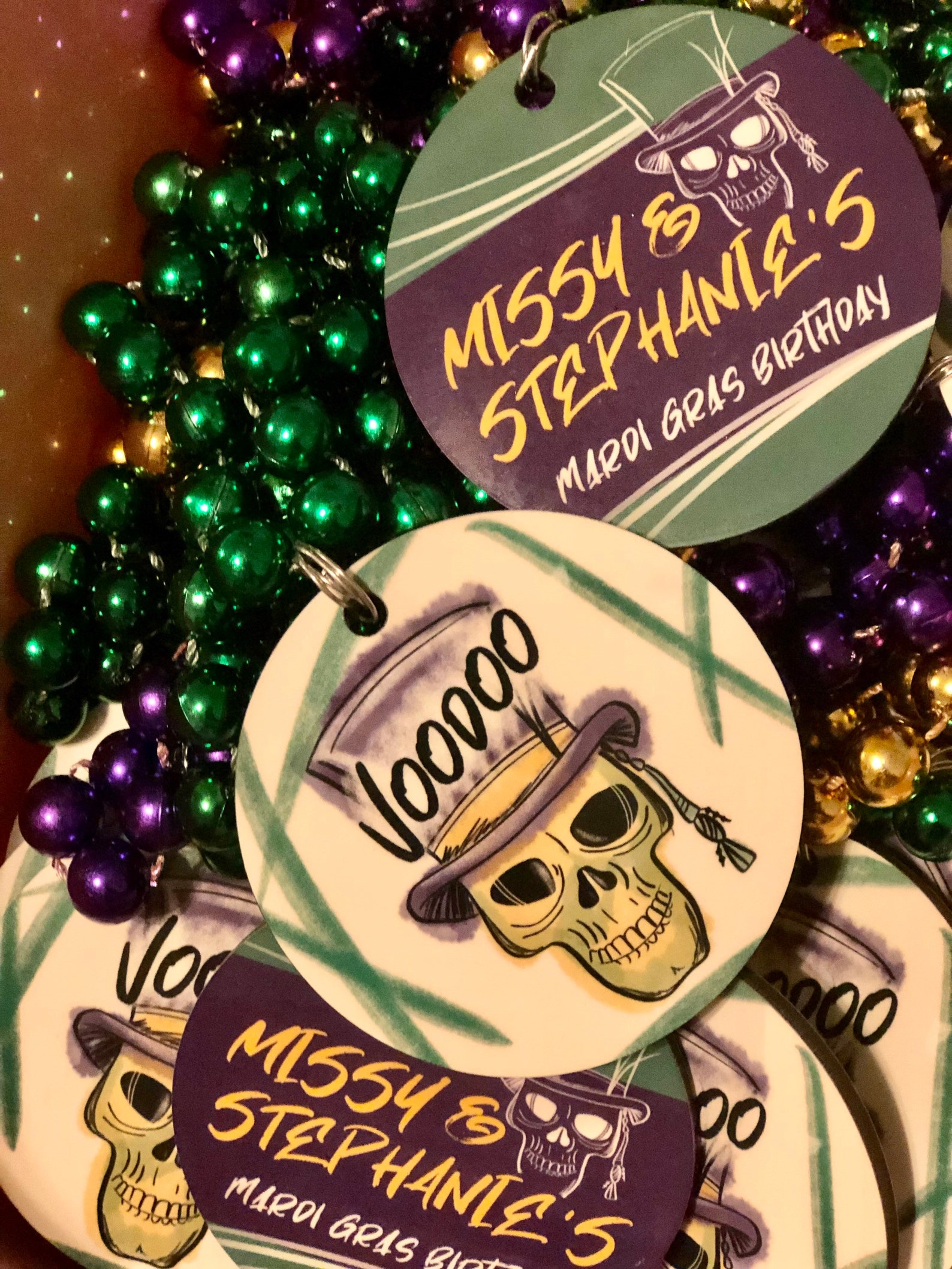 personalized mardi gras beads wedding