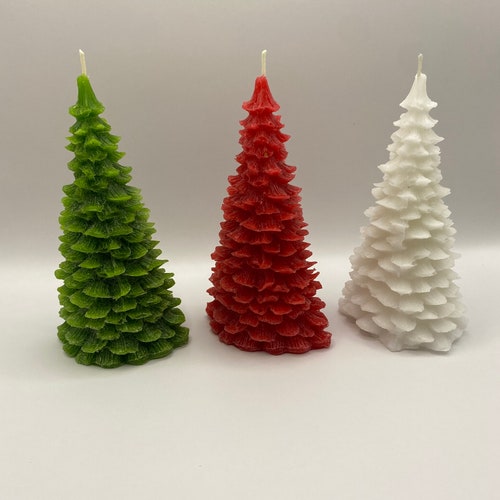 Pine Tree Candle Fall/winter Seasonal Decor 100 Beeswax Etsy