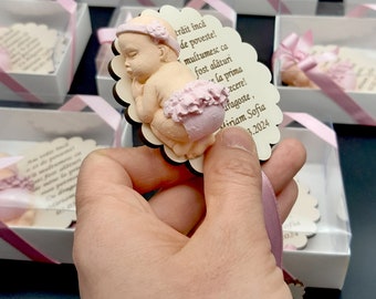 Pink Baby shower Favors,Baptism Favors, Baby Shower Favors, Party Shower for Baby shower, Scented Stone Baby Gift, New Born Baby Gifts Boy,