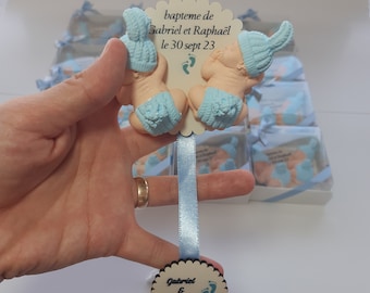 New Twin Baby Gifts, Baby Shower for Twins, Pink Baby Girl Gift, Twin Baby Shower Gift for Guest, Baby Shower Favors,  Blue Baby Boy Favors