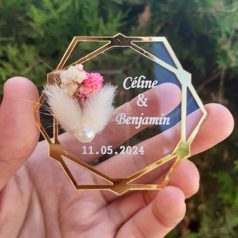 Wedding Favor Magnet, Personalized Wedding Magnet,Wedding Favors for Guests, Wedding Thank you gift, Magnet Favors, Personalized Favors image 1
