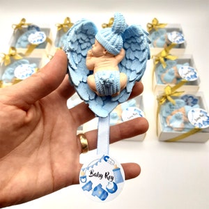 Regalo per baby shower, regalo per baby shower in pietra, regalo carino per baby shower, regalo per neonato per gli ospiti, ali d'angelo unisex