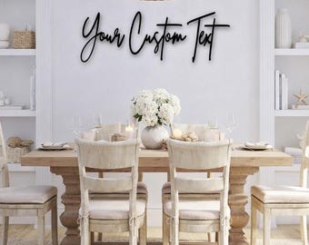 Personalized Wood Wall Words | Custom Script Lettering | Home or Business Decor Sign