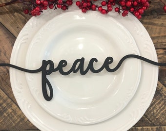 Christmas Place Card, Peace Place Cards, Christmas Place Setting, Christmas Table Decor, Peace Place Setting, Table Decor, Holiday Decor