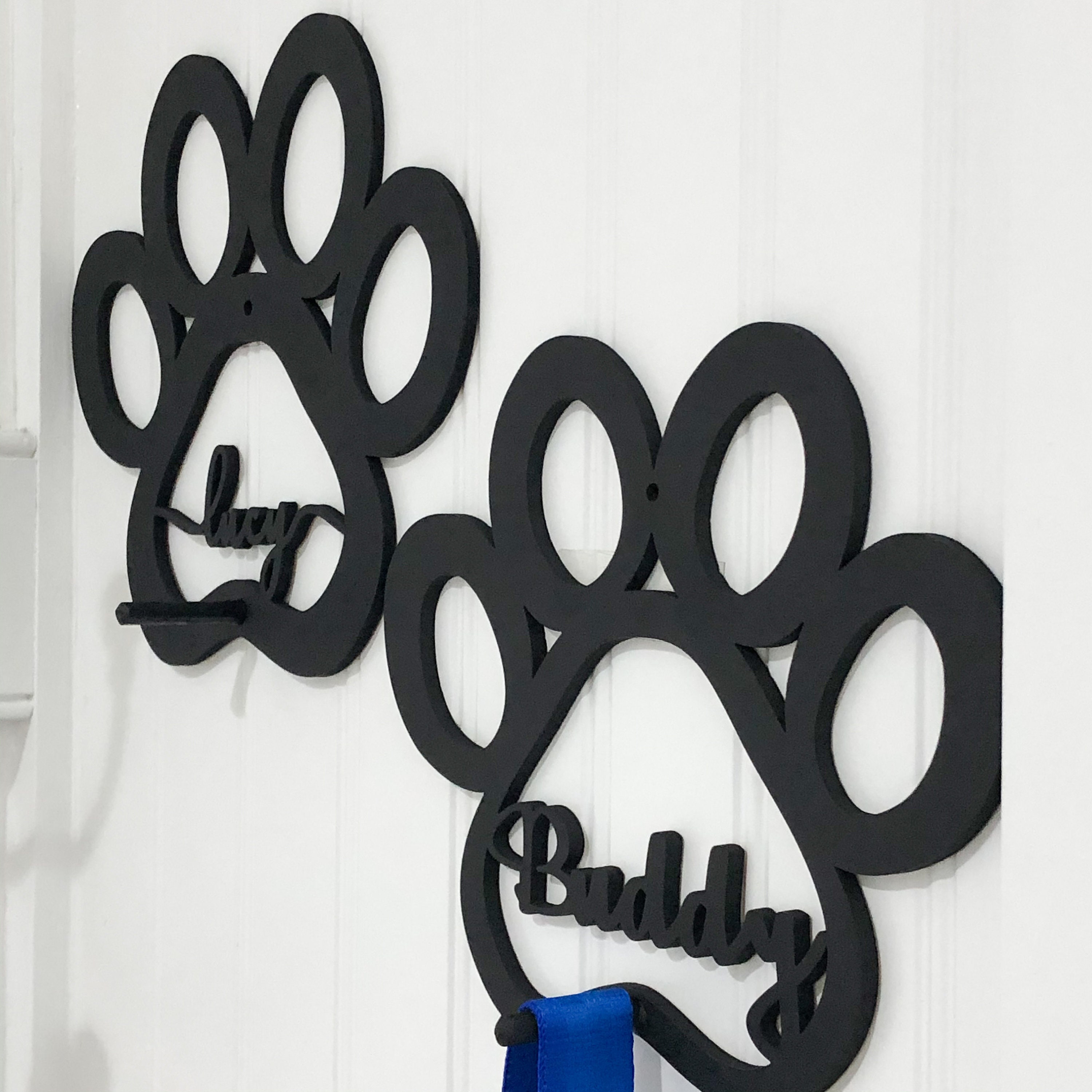 Pet Name Sign Pet Wall Decor Dog Name Sign Dog Leash Etsy