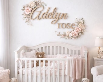 Letrero de madera personalizado con nombre, decoración para la habitación del bebé, decoración personalizada para bebés