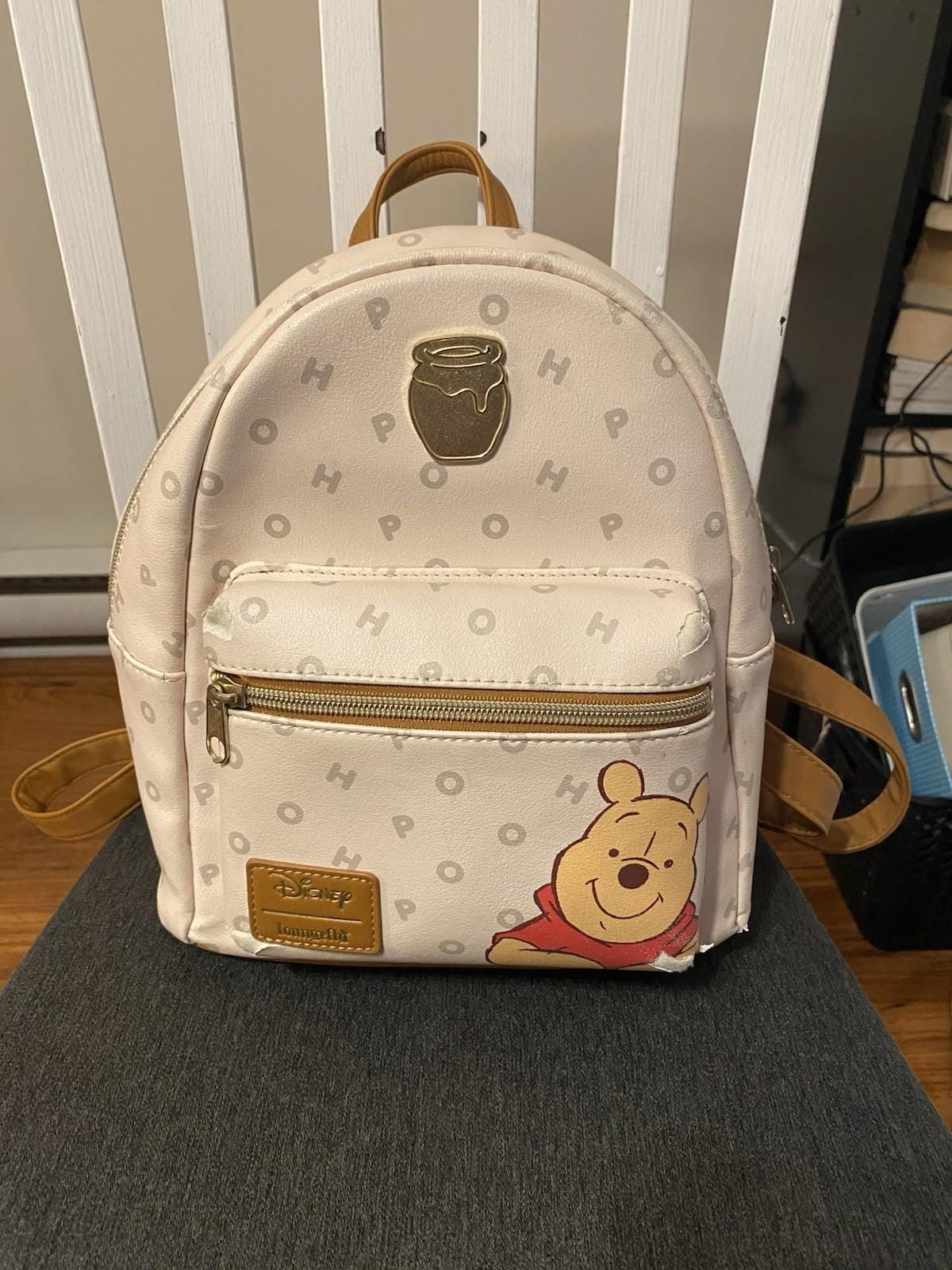 Loungefly Winnie the Pooh Backpack with Gold Accents Loungefly x Disney Winnie The Pooh Tigger Floral Backpack  main image 4