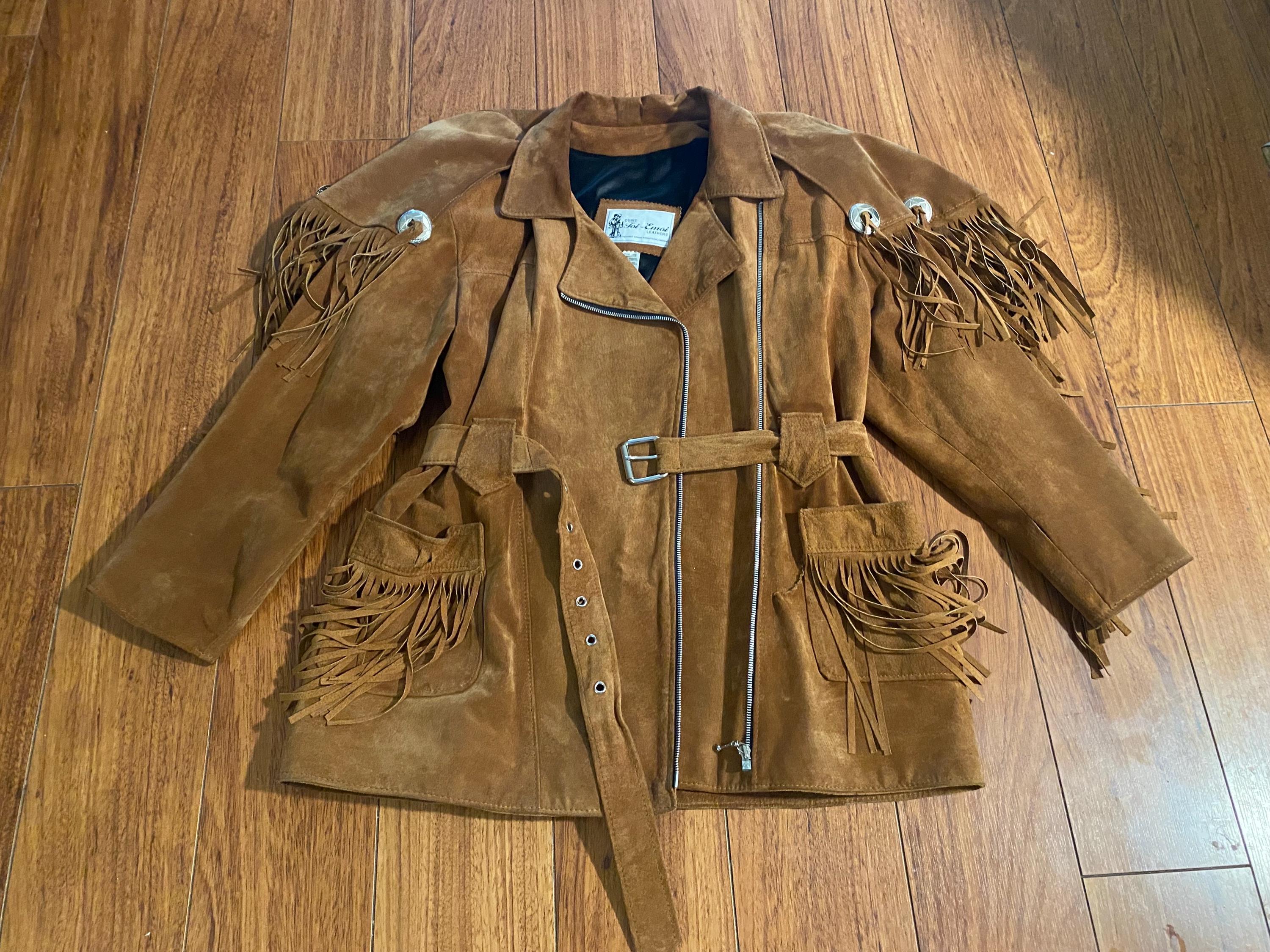  80s ヴィンテージ ファネルネック ハリトンジャケット Vintage 1970-80s Fringe Leather Jacket / Fringe Jacket / South
