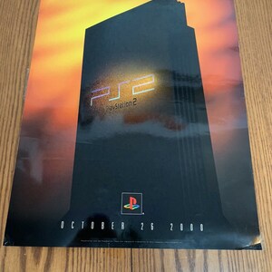 Playstation 2 PS2 Console Promo Store Poster Double Sided 20x16