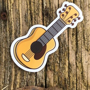 Acoustic Guitar Sticker, Musical Instrument Sticker, Fun Musician ...