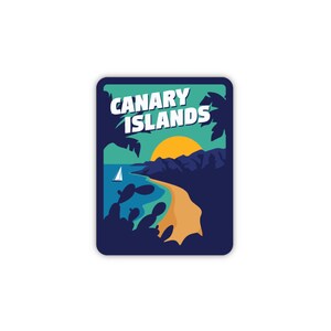 Canary Islands Sticker, Waterproof Travel Sticker For Luggage, Laptop Stickers, Water Bottle Stickers, Fun Travel Stickers