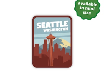 Pegatina de Seattle, Washington, pegatinas impermeables para equipaje, pegatinas de viaje bonitas para portátil, botella de agua, idea de regalo para viajeros.