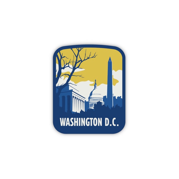 Washington DC Sticker | City & Travel Stickers | Waterproof, Vinyl and Dishwasher Safe | Laptop, Water bottle, Planner, Tumbler