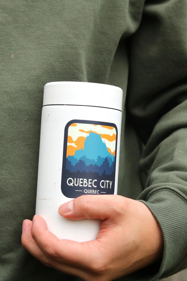 Quebec City Quebec Sticker, Dishwasher Safe Water Bottle Sticker, Cute Travel Laptop Sticker, Waterproof Travel Sticker Canada image 5