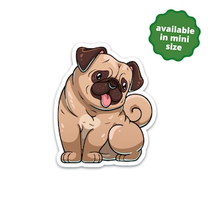 Sticker carlin pour bouteille d'eau, cadeau carlin mignon pour les amoureux des chiens, sticker carlin drôle pour ordinateur portable, sticker chien en vinyle esthétique, cadeau maman carlin