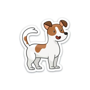 Jack Russell Terrier Sticker | Cute Puppy Dog Decal | Waterproof, Vinyl and Dishwasher Safe | Laptop, Water bottle, Planner Decal