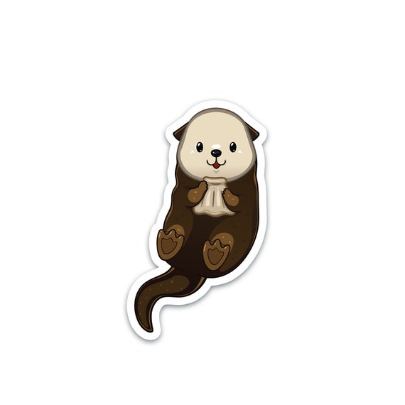 Sea Otter Sticker Cute Wild Animal Stickers Waterproof, Vinyl and